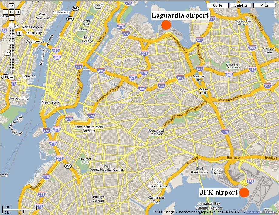 new york city airports map